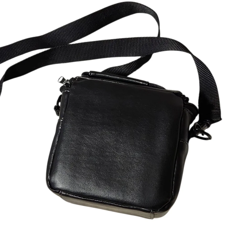 Icon Black Vinyl Camera Storage Case Bag Padded Shoulder Strap 5'X5' Small - Picture 2 of 13
